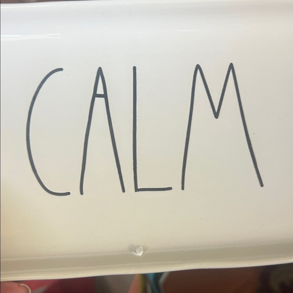 Rae Dunn White Ceramic Trays with HOPE and CALM Lettering - Picture 4 of 5